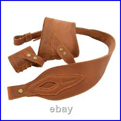 No Swivel Needed Combo Leather Rifle Gun Buttstock + Carry Sling + Sling Mount