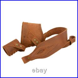 No-drill Set Leather Rifle Buttstock Cover, Gun Soft Sling, Sling Ring Set