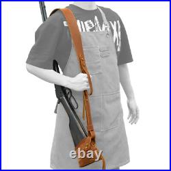 No-drill Set Leather Rifle Buttstock Cover, Gun Soft Sling, Sling Ring Set