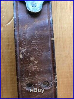 ORIGINAL WWI US M1907 LEATHER RIFLE SLING FOR 1903 RIFLE MFG. MK'd & DATED 1918
