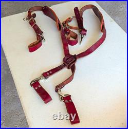 Occidental Leather Brown Leather Work Belt And Suspenders, Adjustable, Swivels