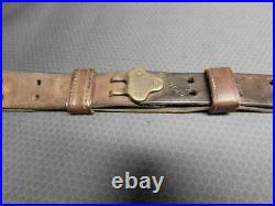 Orig WW1-WW2 Model 1907 leather rifle sling. JES Co. Insp mark on both sides