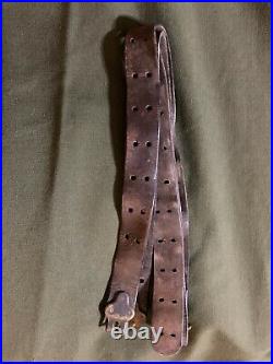 Original M1907 M1 Garand Leather Rifle Sling 1903 Springfield Sling WWII Brass