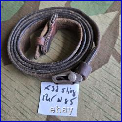 Original Surplus K98 G43 33/40 Mauser Leather Sling manufacturer stamped Ref N85