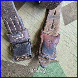 Original Surplus K98 G43 33/40 Mauser Leather Sling manufacturer stamped Ref N85