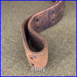 Original WWI US M1907 Leather Rifle Sling Dated 1918 Inspector W. J. D. (#2)