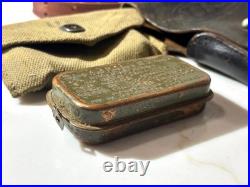 Original WWI WWII Leather Rifle sling, First Aid kit, Carry Strap, Holster