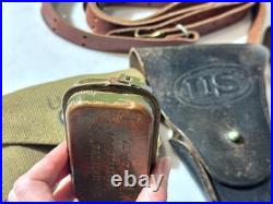 Original WWI WWII Leather Rifle sling, First Aid kit, Carry Strap, Holster
