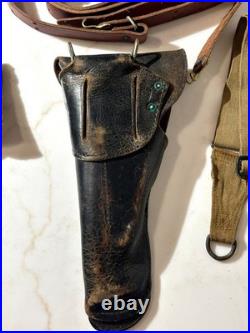 Original WWI WWII Leather Rifle sling, First Aid kit, Carry Strap, Holster