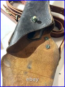 Original WWI WWII Leather Rifle sling, First Aid kit, Carry Strap, Holster