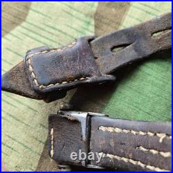 Original WWII German K98 G43 33/40 Mauser Leather Sling 1938 dated N. 63