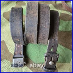 Original WWII German K98 G43 33/40 Mauser Leather Sling 1938 dated N. 63