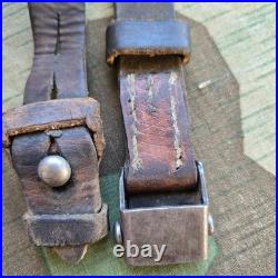 Original WWII German K98 G43 33/40 Mauser Leather Sling D&C Stamped ref. N72