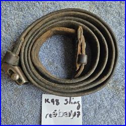 Original WWII German K98 G43 33/40 Mauser Leather Sling L&F proofed N107