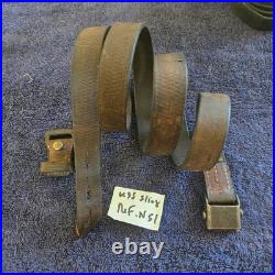 Original WWII German K98 G43 33/40 Mauser Leather Sling ref#51N