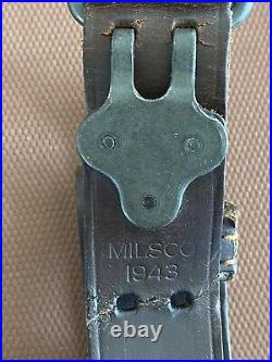 Original WWII U. S. MILSCO 1943 M1 Garand, M1907 Leather Rifle Sling