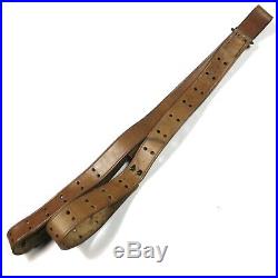 Original Wwi Wwii Us Army M1907 M07 Leather Rifle Sling Brass Hardware Unmarked