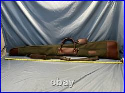 Orvis Battenkill Double Shotgun Rifle Case 54in Canvas Leather Fleece Lined