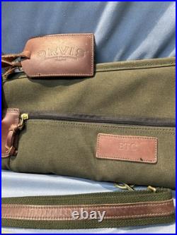 Orvis Battenkill Double Shotgun Rifle Case 54in Canvas Leather Fleece Lined