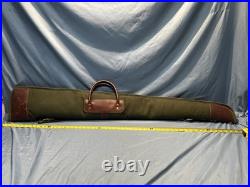 Orvis Battenkill Double Shotgun Rifle Case 54in Canvas Leather Fleece Lined