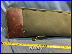 Orvis Battenkill Double Shotgun Rifle Case 54in Canvas Leather Fleece Lined