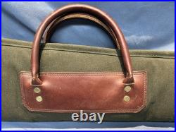 Orvis Battenkill Double Shotgun Rifle Case 54in Canvas Leather Fleece Lined