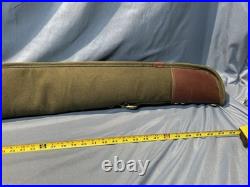 Orvis Battenkill Double Shotgun Rifle Case 54in Canvas Leather Fleece Lined