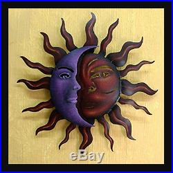 Outdoor Abstract Wall Art Metal Mexican Sun and Moon Home Romantic Hanging Decor