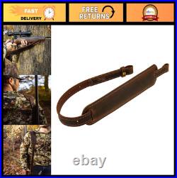 Padded Buffalo Leather Rifle Gun Sling Crazy Horse Brown, Handmade, Adjustable