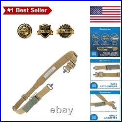 Padded Gun Sling 2 Point Quick Adjuster Push Button QD Swivels Coyote Brown