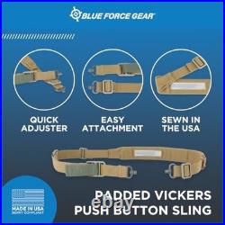Padded Gun Sling 2 Point Quick Adjuster Push Button QD Swivels Coyote Brown