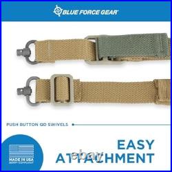 Padded Gun Sling 2 Point Quick Adjuster Push Button QD Swivels Coyote Brown