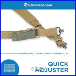Padded Gun Sling 2 Point Quick Adjuster Push Button QD Swivels Coyote Brown