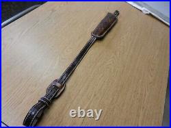 Padded Leather Rifle Sling With Swivels Adjustable Possibly Unused Nice Shape
