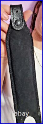 Padded RIFLE Firearm SLING with Authentic ALLIGATOR skin Aqua blue leather strap