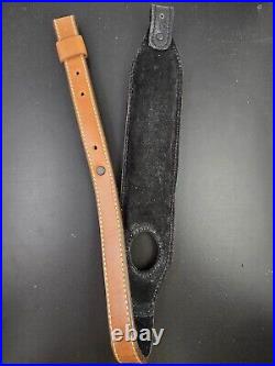 Padded RIFLE Firearm SLING with Authentic ALLIGATOR skin brown leather strap