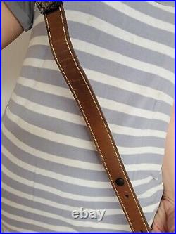 Padded RIFLE Firearm SLING with Authentic RATTLESNAKE skin brown leather strap