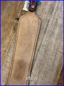 Pathfinder Deer Embossed Padded Leather Rifle Sling Strap Vintage