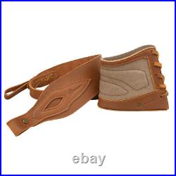 Premium Leather Gun Sling, Canvas Rifle Recoil Pad with Swivels Hunting Set