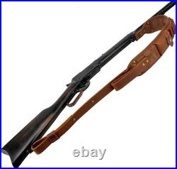 Premium Leather Rifle Shoulder Sling with Cartridge Holder Adjustable Comfort