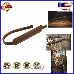 Premium Padded Buffalo Leather Gun Sling Amish Handmade, 32 to 42 Adjustable