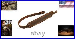 Premium Padded Buffalo Leather Gun Sling Amish Handmade, 32 to 42 Adjustable