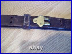 RARE EARLY Vintage Hook Style Winchester LEATHER AND BRASS Rifle Sling