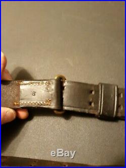 RARE Original WW1 WWI M1907 Leather Rifle Sling Marked Lawrence 1918 M1903 M1917