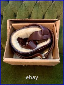 RARE Vintage 80s ORVIS Shotgun Carry Sling Brown Leather NIB