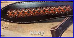 RESERVED FOR ryhea45 Hand Tooled Rifle Sling -British Tan Diamond Fire Design