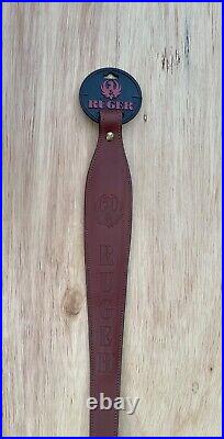 RUGER 2361-03 OTH Padded Cobra Sling Logo Leather Rifle Tool Brown SIZE 2 1/4