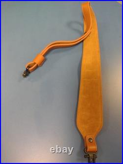 Rare Deluxe Premium Leather Western / Safari Hunting Rifle Sling Steel Swivel