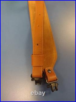 Rare Deluxe Premium Leather Western / Safari Hunting Rifle Sling Steel Swivel