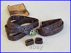 Rare NOS George Lawrence 5' TOOLED LEATHER Rifle Sling-NEW OLD STOCK- In package